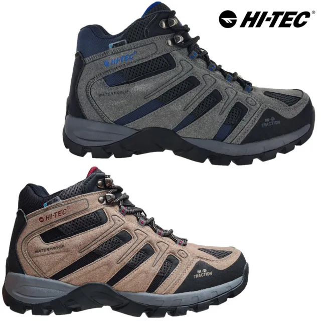 Mens Waterproof Walking Boots Hi-Tec TORCA Suede Comfort Hiking Lace Up UK8-14