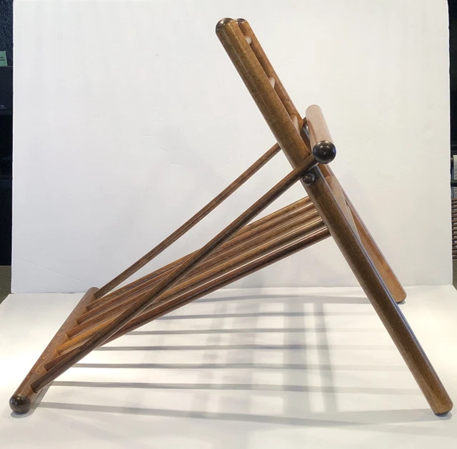 Vintage Wooden Foldable Travel Gout Stool Foot Rest Spindles Collapsible