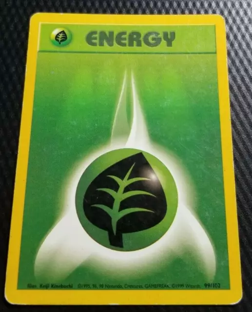 1999 WOTC Wizards Pokemon Base Set GRASS ENERGY LOT OF 7 SHADOWLESS CARDS 99/102
