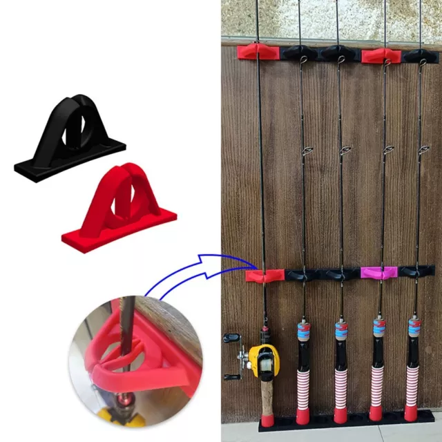PRACTICAL FISHING ROD Rack Holder with Silicone Rod Clips Wall Mounted  Storage £6.65 - PicClick UK