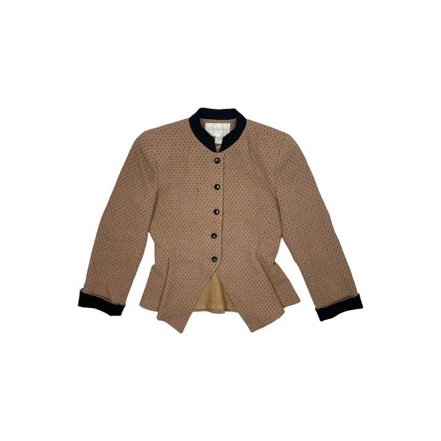 Vintage Christian Dior Jacket Womens Small Made In USA Polkadot Style