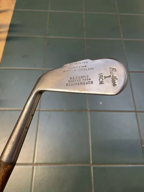 Hickory Golf Club LH Rustless Muscle Cut Out Back 1 Iron Line Face Play Club