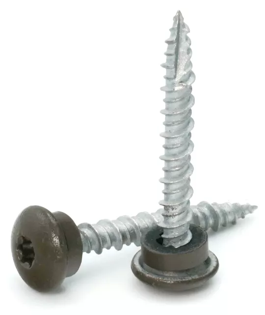 #10 Torx Low Profile Roofing Screws Mechanical Galvanized | Bronze Finish