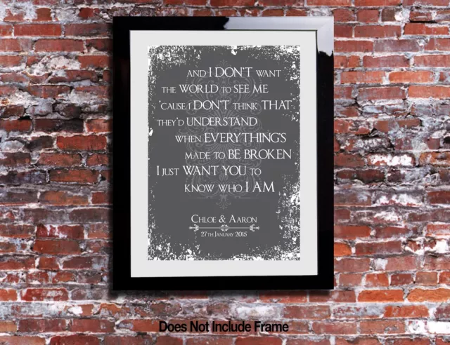 The Goo Goo Dolls Iris Lyrics Word Wedding Song Personalised Canvas Gift