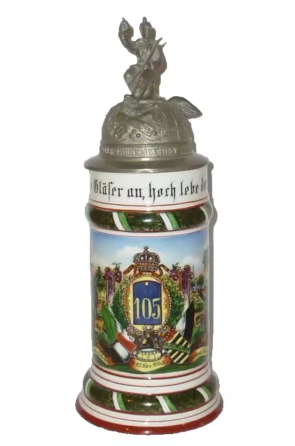 Antiguo Jarra de Reservista Ir 105 Sajonia Krug Sajón Cerveza Jarras Estrasburgo