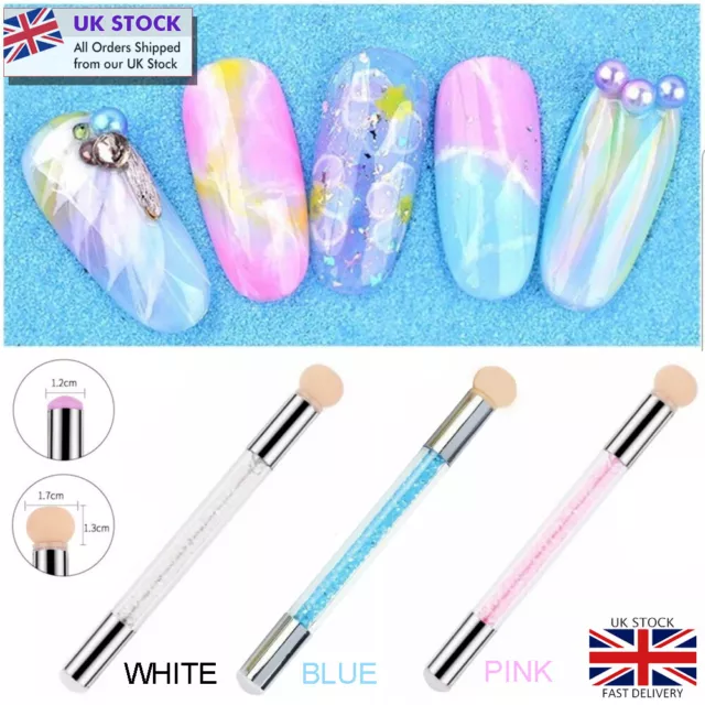 Ombre Gradient Sponge Silicone Stamping Nail Art Tool Double Ended Pen + 4 Heads