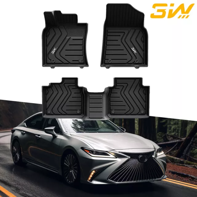 3W Floor Liner For LEXUS ES350/ES300H 2019-2023 3PCS Black Carpet Floor Mats