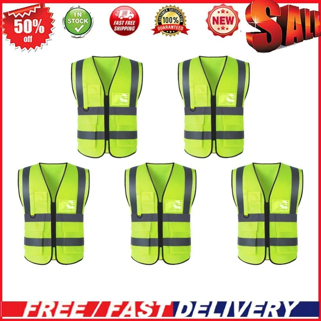 Gilet di sicurezza riflettente a strisce riflettenti per conducenti lavoratori (multi-tasca)