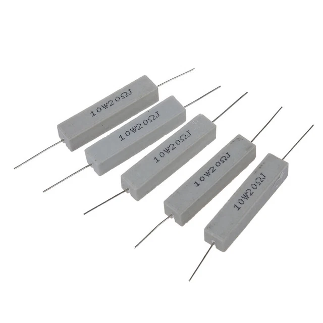 5x 10W 20 Ohm 5% resistenza cemento ceramica filofascia 10 Watt L4U9