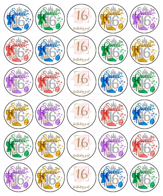 36-Piece Driver's License Theme Cupcake Toppers - 16th Birthday Decorations, 'Officially A Driver', Road Signs