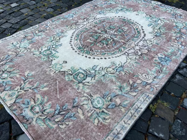 Alfombra vintage, alfombra turca, alfombras de Anatolia, alfombra de lana alfombra grande, | 4,5 x 7,0 pies 3