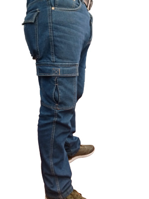 Pantaloni Uomo Cargo jeans da lavoro con Tasche Laterali Multi-tasche tasconi