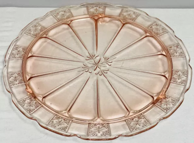 Jeannette DORIC PINK 10" 3 LEGGED CAKE PLATE