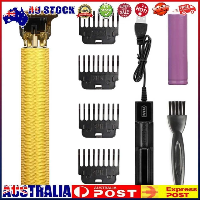 USB T9 Men Electric Hair Clipper Barber Shaver Beard Trimmer (Gold Seat) AU