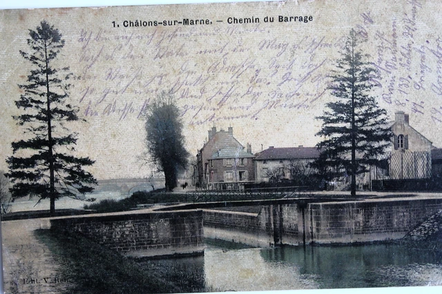 18194 Ak CPA Châlon-sur-marne Chemin You Barrage Bridge Lock Houses To 1914
