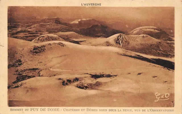 Sommet du Puy de Dôme - Cratères et Dôme Nord sous la neige vu de l'observatoire