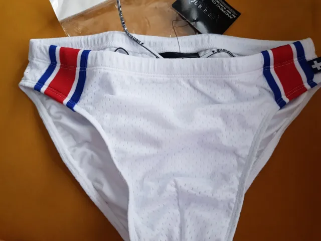 Andrew Christian Sports Mesh Bikini Trunks - Size  Small -  White - Gay Interest