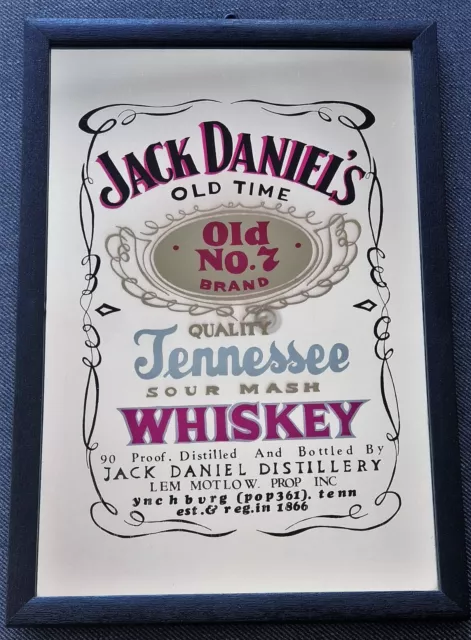 Jack Daniel's Whisky miroir publicitaire Vintage advertising mirror Old Time #7
