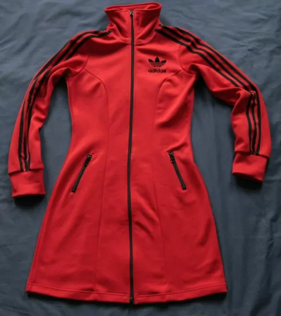 Adidas veste manteau robe veste longue vintage tunique robe maxi 34 40 XS L