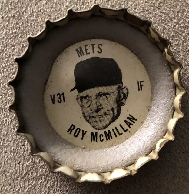 Rare Vintage 1967 Roy McMillan New York Mets Baseball Coke Soda Bottle Cap V31