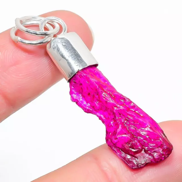 Crystal Titanium Ethnic 925 Sterling Silver Jewelry Pendant 1.97"