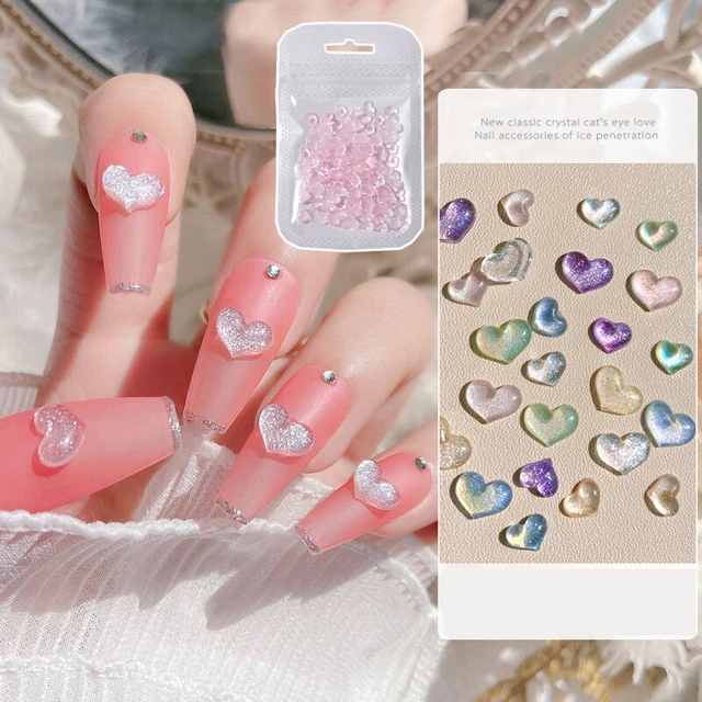 Nail Art Jewelry Nail Accessories Love Heart Shaped Nail Diamond Nail Decors DIY