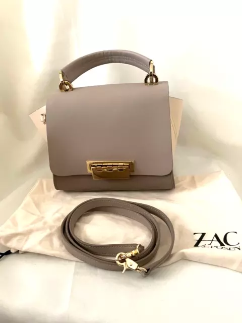 ZAC Zac Posen Eartha Iconic Top Handle Satchel Taupe/Beige Bag Crossbody