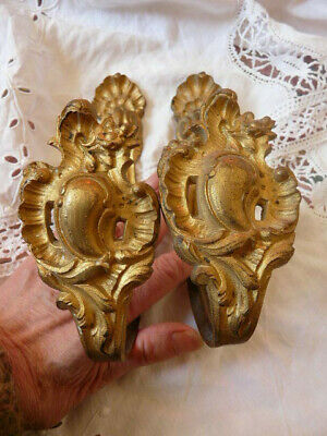 Pair of French Antique Gilt Bronze Curtain Tie- Backs. With Maker's Mark.