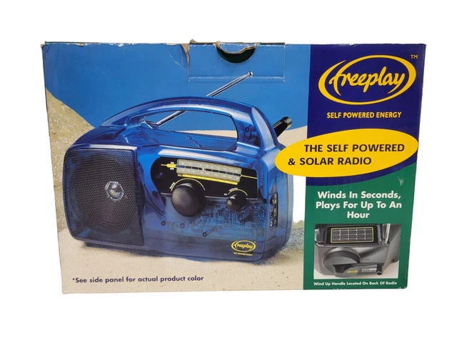 Freeplay Self Powered AM/FM Radio Solar Power Crank Clear Solar Green NEW Freeplay Self Powered AM/FM Radio Solar Power Crank Clear Solar Green NEW