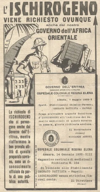 Y3465 Ischirogeno - East African Government - Vintage advertising - 1935 old ad