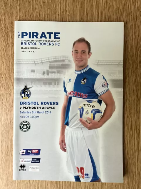 Bristol Rovers v Plymouth Argyle Programme. 2013-14