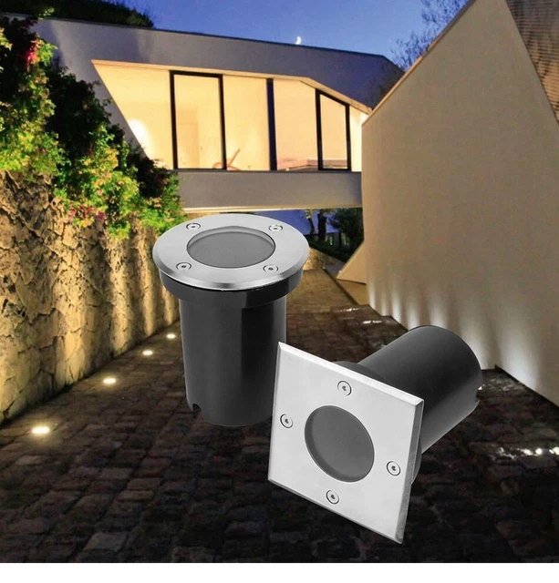 SLV DASAR 80 Faretto Da Incasso A Terra In Acciaio Inox Per Esterno, Lampada Da Giardino E Terrazza Con Attacco GU10 (IP67)