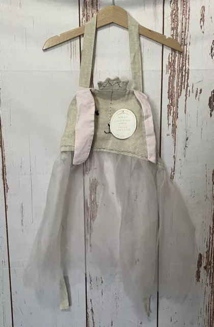 NWT- Pottery Barn Kids Linen Bunny Apron Pink Tulle