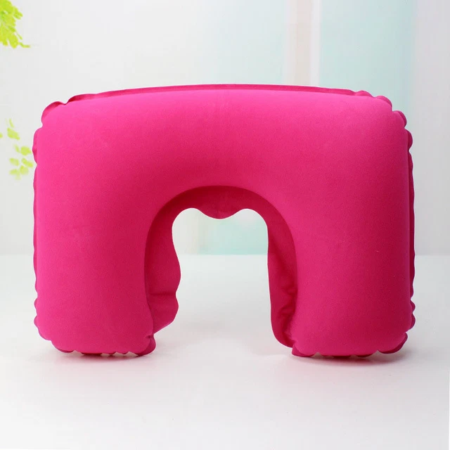 1X Portable Inflatable Flight Pillow Neck U Rest Air Cushion 7