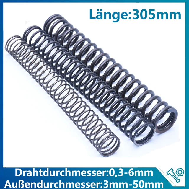 Produktbild von 5 Stück Edelstahl-Druckfedern 304 – Draht 1,0 Mm, Außen-Ø 12 Mm, Länge 100 Mm