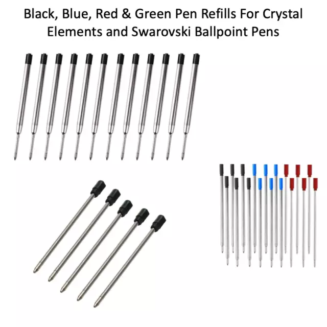 Black Blue Red Green Ballpoint Pen Refills Parker & Cross Compatible Ink 8513