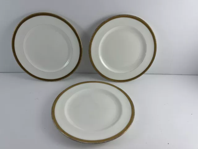 Set Of 3 Royal Doulton HB7624 C5771 Vintage 6” Dessert Plate Gold Trim Old!!