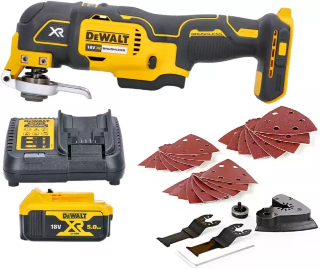 Dewalt DCS355N 18V Oscillating Brushless Multitool Body + 1x 5Ah Battery,Charger