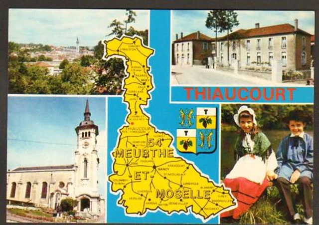 THIAUCOURT (54) MAISON de RETRAITE ,EGLISE & CARTE GEO