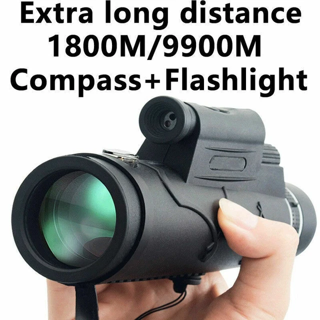 Telescopio monocular portátil 12x50 HD con linterna brújula + láser rojo Reino Unido