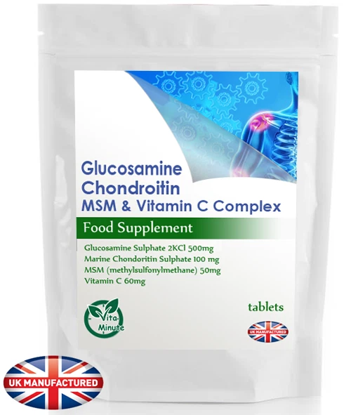 100 TABLETS Glucosamine, Chondroitin, MSM & Vitamin C Joint & Bone