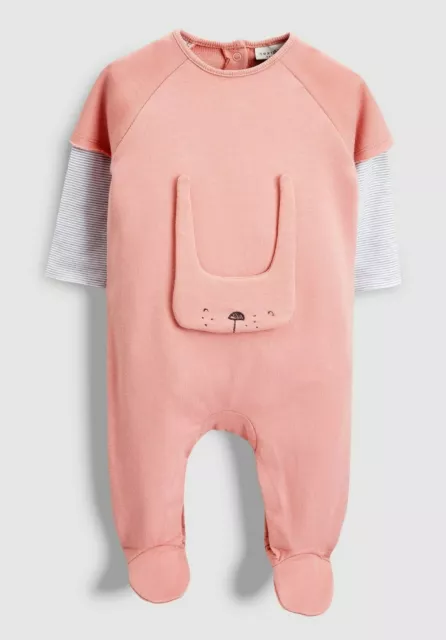 Next Strampler Schlafanzug Pyjama Overall Einteiler Hase Häschen Bunny Rosa 56