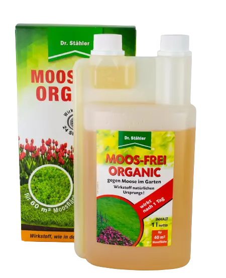 Dr. Stähler Moos-Frei ORGANIC 1000 ml gegen Moos - Moos-Entferner Rasen