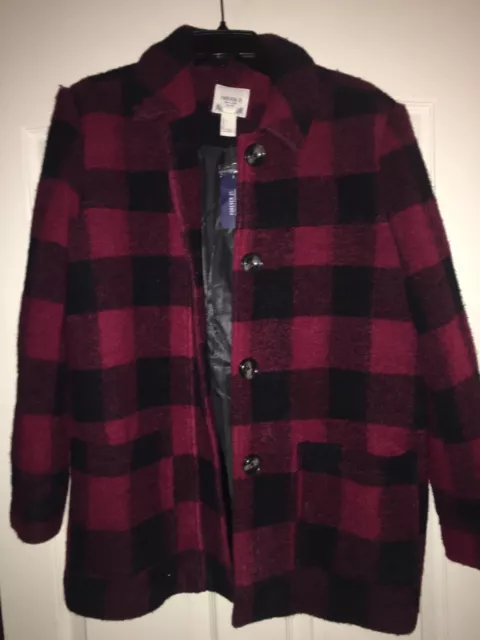 FOREVER 21 WOOL BLEND BUFFALO PLAID JACKET COAT.... NWT Size Large