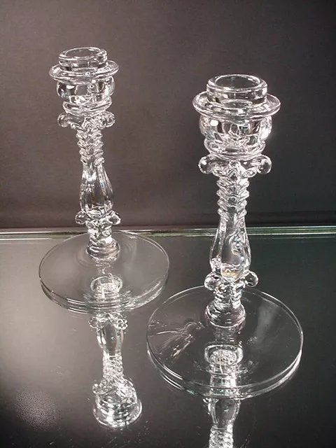 Cambridge Glass Company Pr Elegant Glass 3121 Crystal Clear Candlestick Art Deco