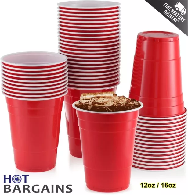 Red Plastic Party Cups Reusable 12oz / 16oz Disposable Beer Pong Glasses