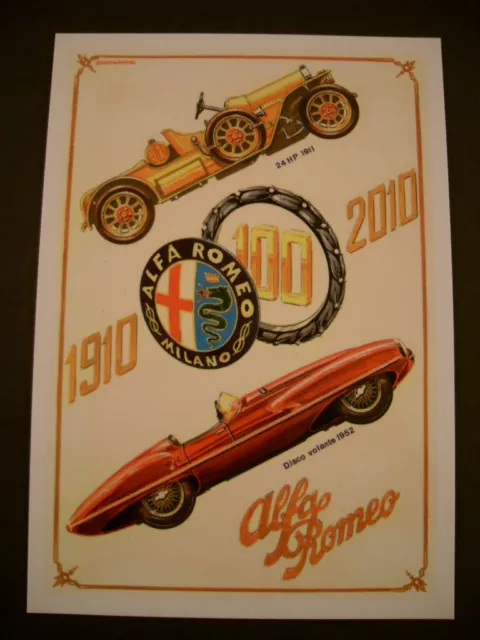 Cartolina/Postcard Centenario Alfa Romeo 1910-2010  N.1210