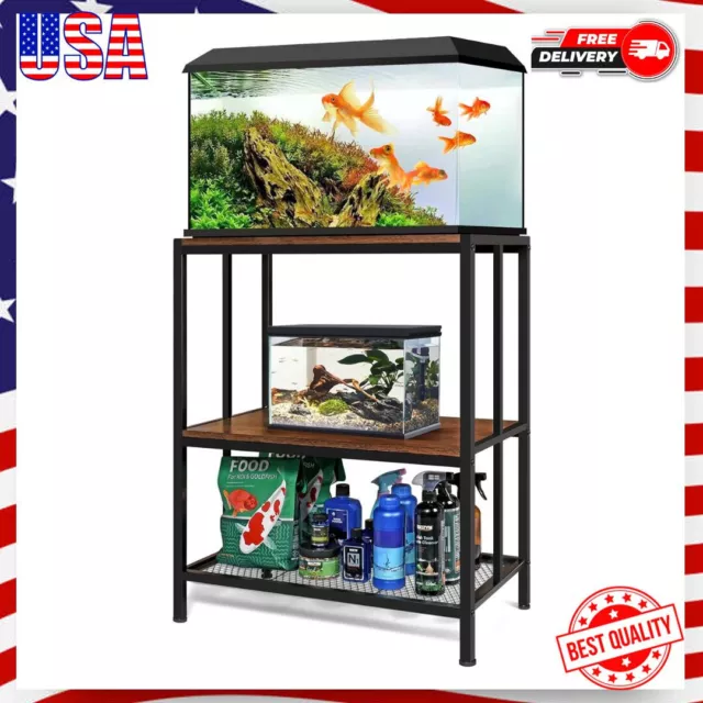 20 Gallon Aquarium Stand, Metal Aquarium Stand for Fish Tank Accessories Storage