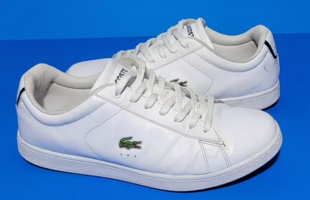 Lacoste Men's Carnaby  EVO BL 1 Retro Lace Up Sneaker  White Black Size 12
