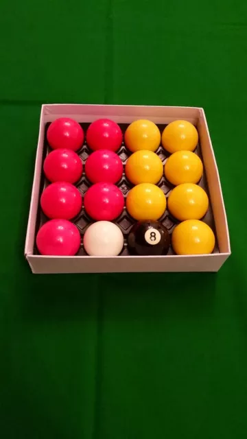 6 Sets Of Brand New Graded 2" Red And Yellow Slate Bed Pool Table Balls.